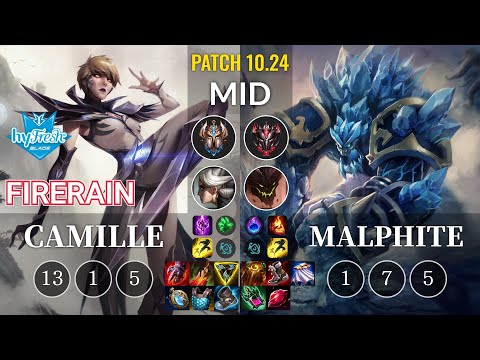 hyF FireRain Camille vs Malphite Mid - KR Patch 10.24