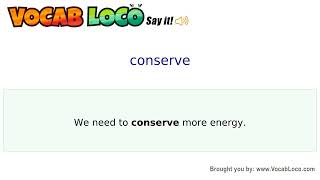 Video thumbnail for conserve