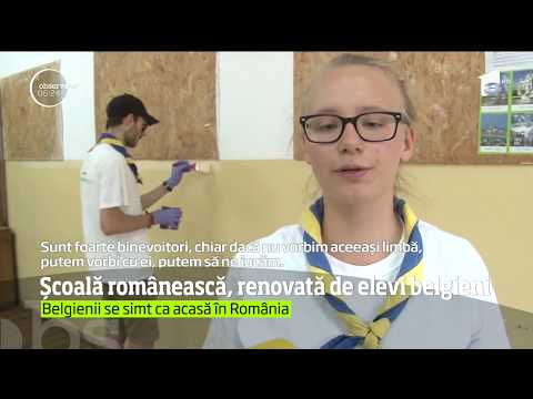 O şcoală dintr-un sat dâmboviţean este renovată de şapte elevi din Belgia