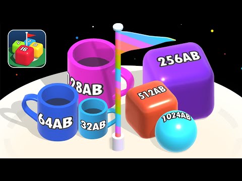 2048 Merge Blocks 3D Part 9 - Unlock 32AB 64AB 128AB Glass 256AB 512AB Cube 1024AB Sphere & 2048AB