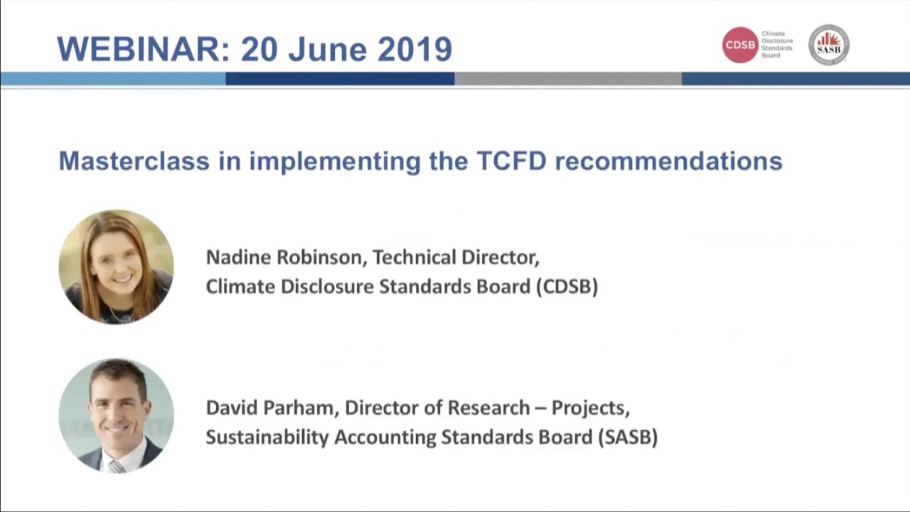 Masterclass in implementing the TCFD recommendations