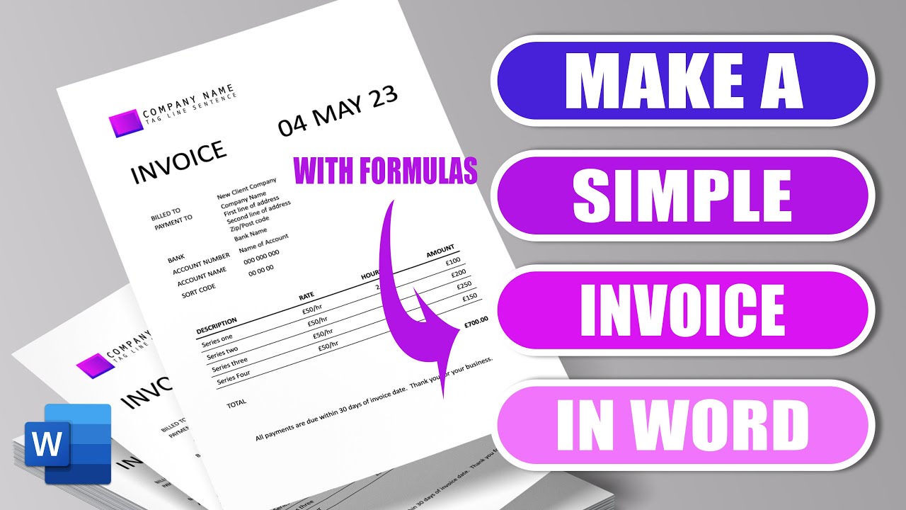 Create an invoice template in word - quick and easy tutorial