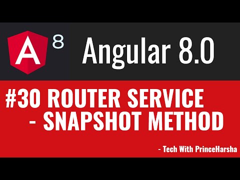 30 Angular 8 Tutorials Snapshot method of Router service