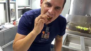 Camarones con verduras a la plancha