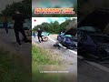 Blind Curve Crash… Porsche Destroyed in Seconds 😳  #minibike #caughtoncamara #shortvideo
