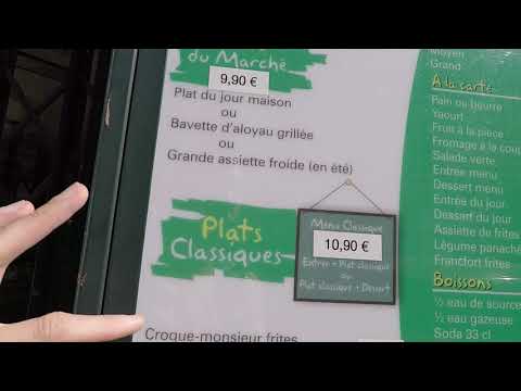A French restaurant menu- french culture