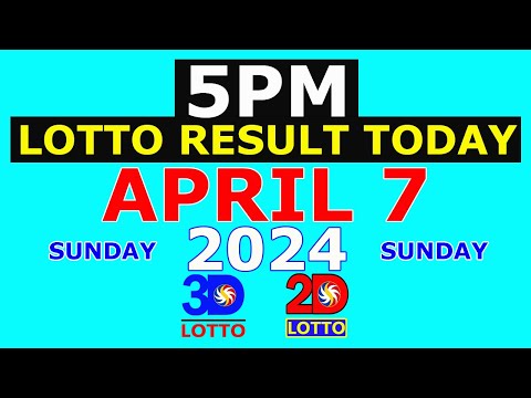 5pm Lotto Result Today April 7 2024 (Sunday)