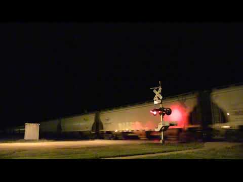 Union Pacific freight train at night Clarks, Nebraska