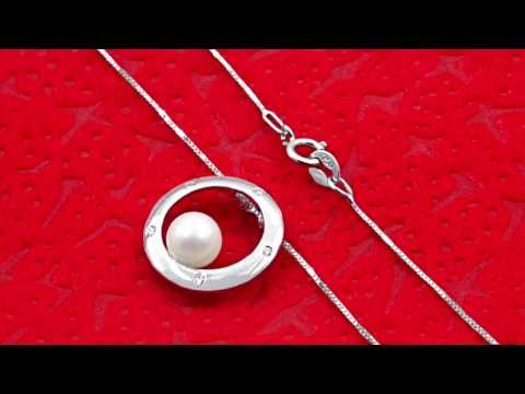 Teleios Luxe 18k White Gold 0.03Ct Diamonds Sphere Pearl Necklace - TL0000208