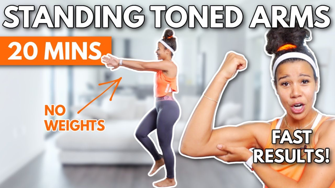 20 Mins Standing Toned Arms Workout - No Equipment, Beginner Friendly - Grow with Jo
