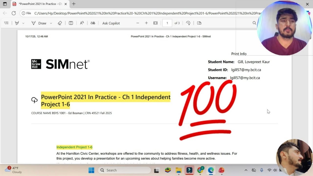 PowerPoint 2021 In Practice - Ch 1 Independent Project 1-6 | Independent Project 1‑6 #simnet