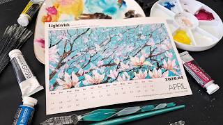 Beautiful Spring Magnolia Blossoms in Gouache // Easy Step-by-Step How-To!