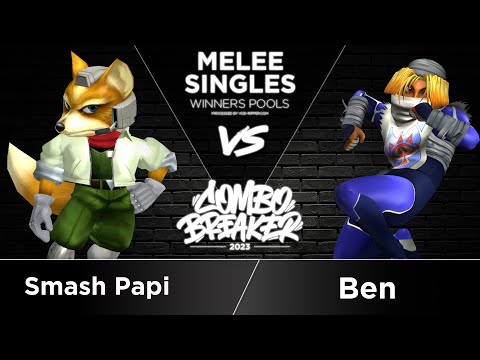 Smash Papi (Fox) vs Ben (Sheik) - Melee Singles Winners Top 64 - COMBO BREAKER 2023