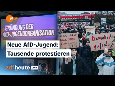 AfD gründet neue Jugendorganisation in Gießen - Massive Proteste auf den Straßen | ZDFheute live