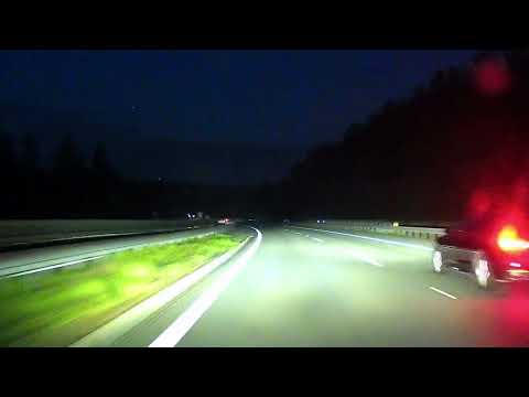 Nearly crash - meet deer on D1 highway in highspeed, Czech Republic