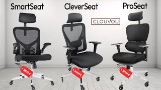 CLOUVOU SmartSeat vs. CleverSeat vs. ProSeat (2024) - Ergonomische BÜROSTÜHLE im Vergleich