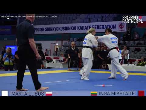 Marta Lubos vs INGA MIKŠTAIT Semi Final Women -60kg European Karate Shinkyokushin Championship 2022