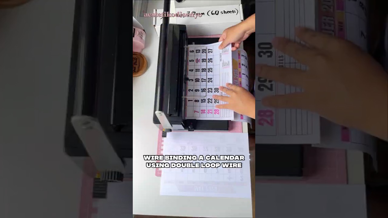Wire binding a calendar using double loop wire. 🗓️ #2026 #calendar