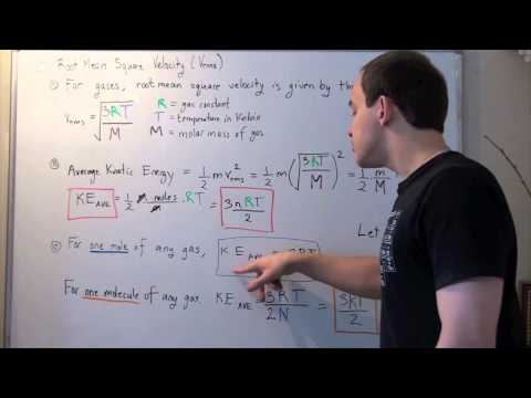 Average Kinetic Energy and Root Mean Square Velocity