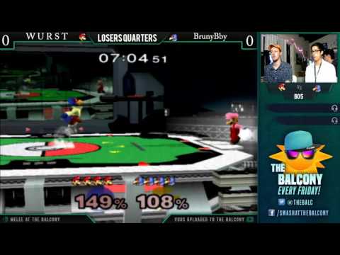 Melee at the Balcony 71 - Losers Quarters ft. WURST (Luigi) VS BrunyBby (Falco)