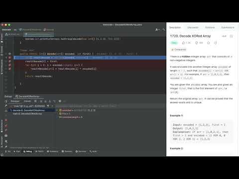 1720 Decode Xored Array Leetcode 1720 Java Problem Easy Solution