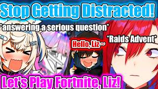 Fuwawa Loses Control of the Stream When Liz Raids Them During a Serious Question