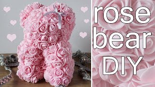 How to Make - Rose Bear - Valentine's Gift Idea - Miś z Róż - Prezent Walentynki Urodziny 153