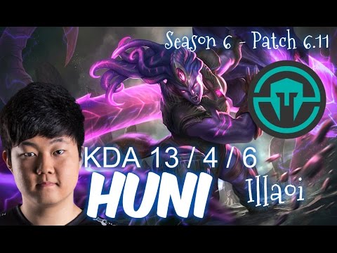 IMT Huni ILLAOI Top vs Olaf - Patch 6.11 KR | League of Legends