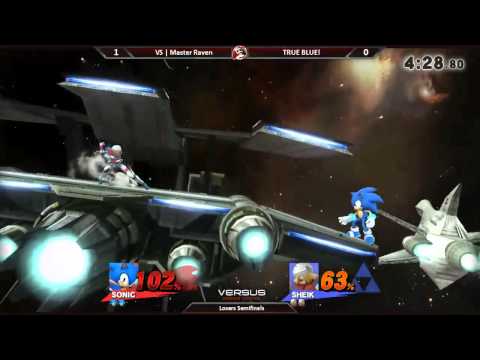Smash 4 Versus Weekly 8/6/15 - Losers Semis - True Blue (Sonic) vs Master Raven (Sheik)