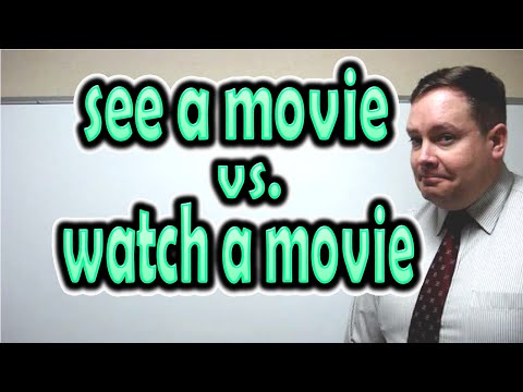 Part of a video titled Difference between "see a movie" and "watch a movie" [ ForB English ...