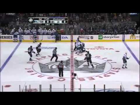 Dustin Brown crushes Henrik Sedin 4/15/12