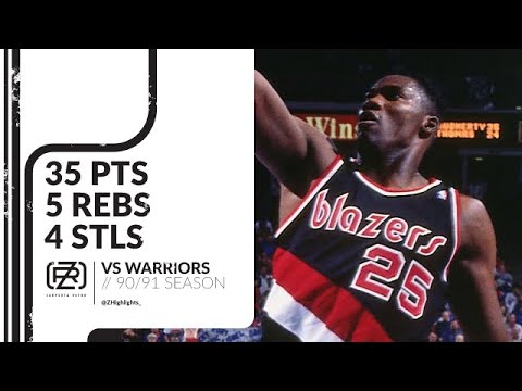 Jerome Kersey 35 pts 5 rebs 4 stls vs Warriors 90/91 season