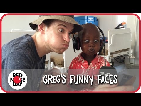 Greg James making funny faces for Operation Health