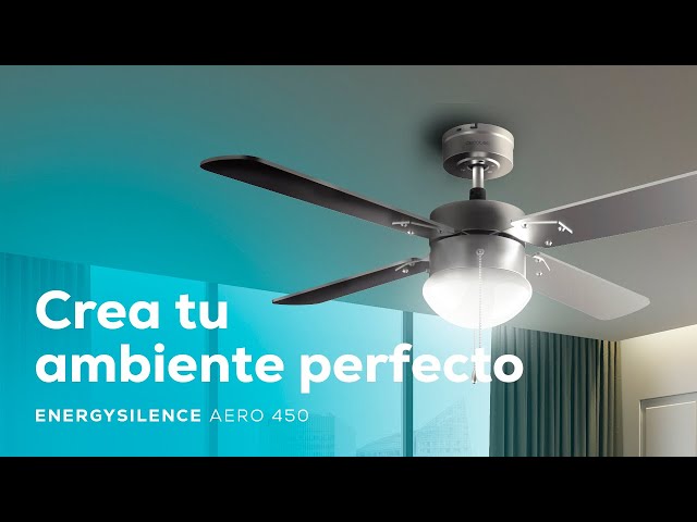 Ventilatore a soffitto Cecotec EnergySilence Aero 450 50W 4 pale reversibili, luce integrata video