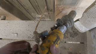 Dustless blasting a Stone house sandblasting