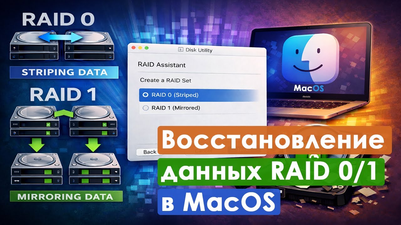 Как восстановить данные с RAID 0/1, созданного с помощью Disk Utility – RAID Assistant в macOS