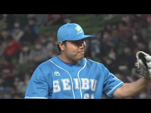 【8回表】最後は3球三振!! ライオンズ・平良海馬 完璧な投球でこの回を3者凡退に抑える!! 2022年4月24日 埼玉西武ライオンズ 対 東北楽天ゴールデンイーグルス