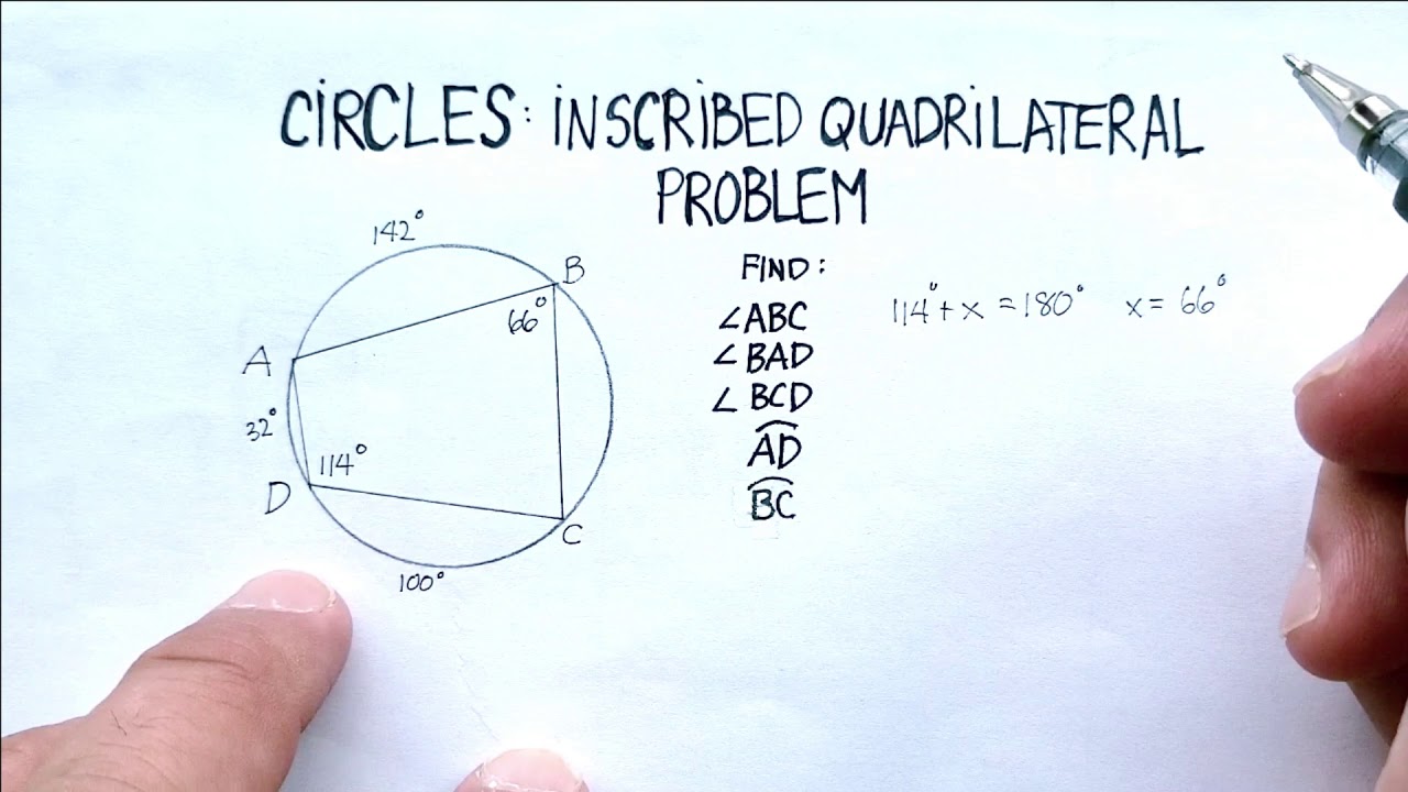 Circles: Inscribed Quadrilateral (Example Three)