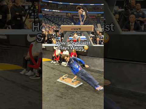 How a pommel horse specialist stays warm! 🔥 #gymnastics #gymnast #sports #olympics #olympic