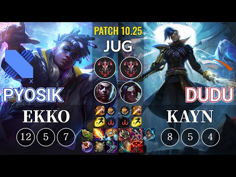 DRX Pyosik Ekko vs HLE DuDu Kayn Jungle - KR Patch 10.25