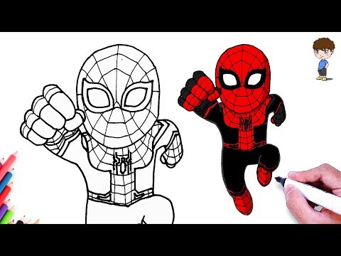 Comment Dessiner Spiderman - Dessin de New Suit Spiderman Facile a Faire – Spiderman Far from Home