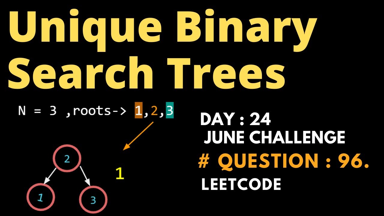 Unique Binary Search Trees | Dynamic Programming | Letcode Day 24 | June Challenge