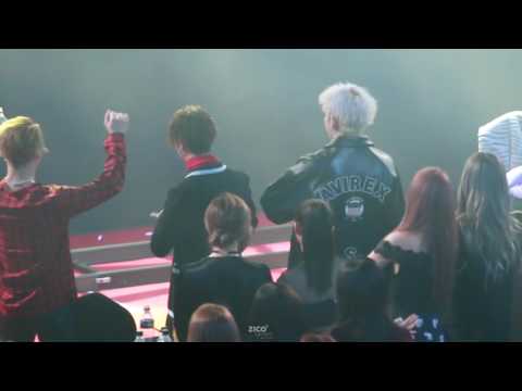 [ZICO²] 170119 ZICO (지코) 직캠 - 젝스키스 세단어, 커플 무대 대기석 리액션 (in SMA).mp4