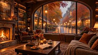Cozy Rainy Autumn Jazz 🍂 Smooth Jazz & Soft Rain Sounds for Relaxation