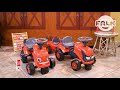 FALK 260C Baby Kubota ride-on traktor s přívěsem, hrable a lopata
