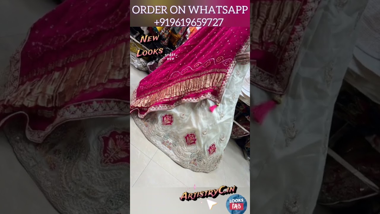 Shop Tissue Silk Lehenga Choli with Patch Work & Gajji Silk Bandhej Dupatta | Rs. 5480