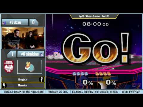 Praxis 3 - Azzu (Falco, Fox) vs. simkins (Jigglypuff) - SSBM - Winners Quarters