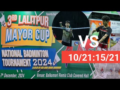 3rd lalitpur mayor cup badminton tournament 2081 U17 QF sudesh Rajkot (TAC) VS Kabir KC (NPC)