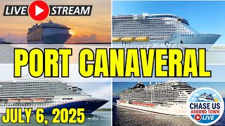LIVE: 5 Cruise Ships Leaving Port Canaveral Today! Sail Away Stream (July 6, 2025)