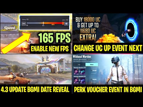 Good News😍Wildsoul Warden Perk Voucher Event | Bgmi Unlock 165 FPS | Uc Up Event Change | 4.3 Update